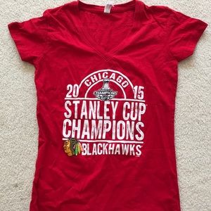 Chicago Blackhawks v neck tee